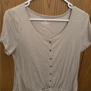 Hollister Women's Taupe Button-Down Shirt